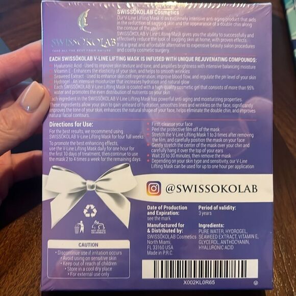 SWISSÖKOLAB V shape lifting up Face Mask 💗 hyaluronic acid 💗 - Picture 7 of 8